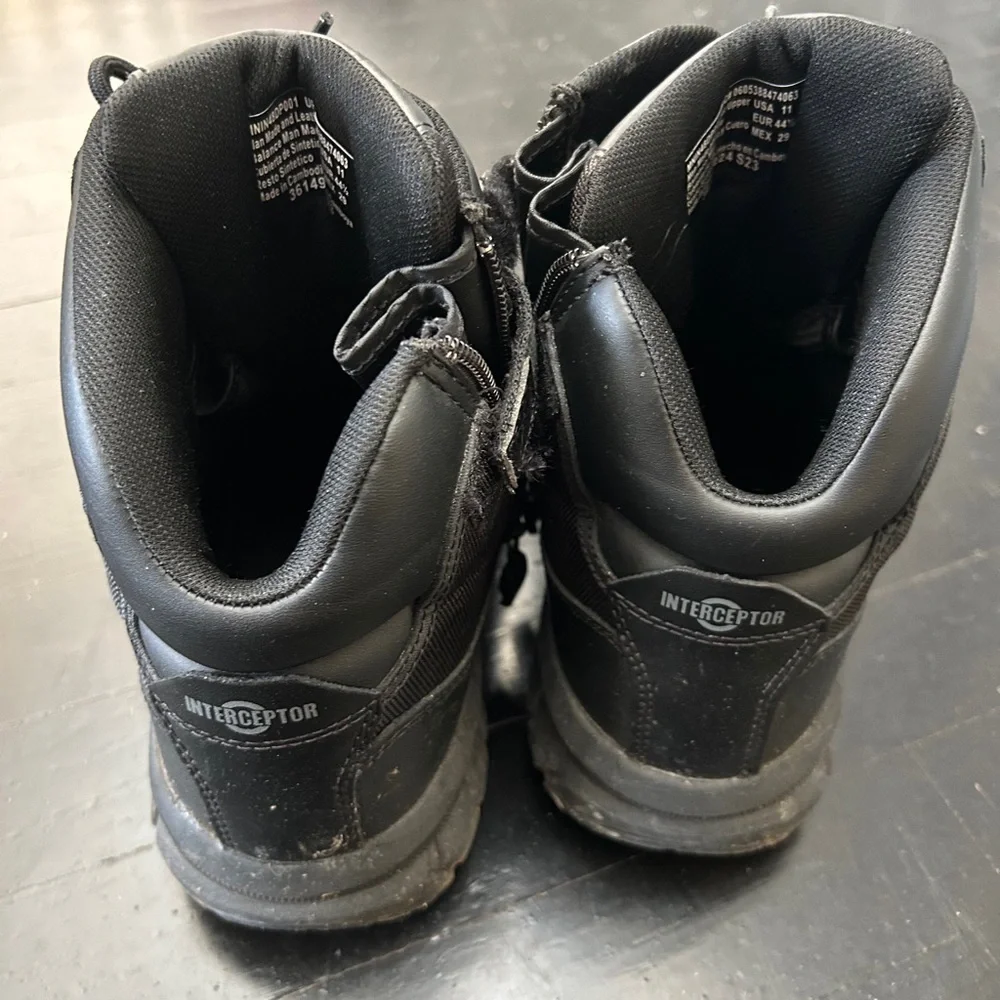 INTERCEPTOR Men's Black Tactical Boots. Size 11
